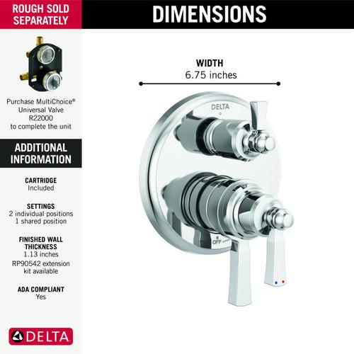 Dorval 17 Series Pressure Balanced Valve Trim with Integrated Volume Control and 3 Function Diverter for Two Shower Applications - Less Rough-In - swpwyz4adg8cbpnuekyi_x500.jpg