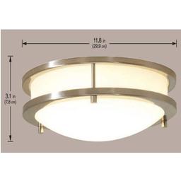 Hampton Bay Flaxmere 12 in. Brushed Nickel Dimmable LED Integrated Flush Mount with Frosted White Glass Shade - swqniuymxpeh8ext4nrq_x500.jpg