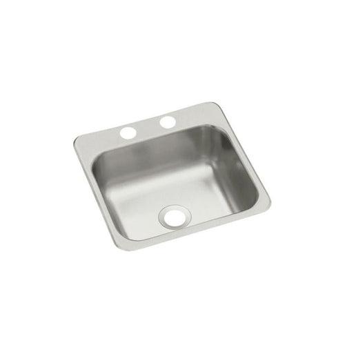 Single Bowl Bar Sink, Top Mount, ADA, 15 x 15 in, 5-9/16 in Bowl Depth, 2-Hole, 20 ga Luster Steel, Stainless - sxd5tj29ithey4xnbqow_x500.jpg