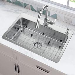 Bratten 33 in. Drop-In Single Bowl 18 Gauge Stainless Steel Kitchen Sink with Accessories - t02xtukrjr5qvwcyhudw_x500.jpg