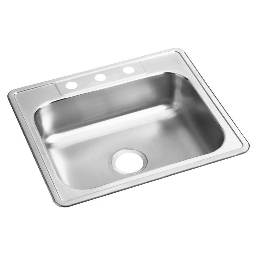 Dayton® Single Bowl Kitchen Sink, Top Mount, ADA, 25 x 22 in, 6-3/8 in Bowl Depth, 3-Hole, 22 ga Satin Steel, Stainless - t9plr47qvavrtgxv13sz_800x500@2x.jpg