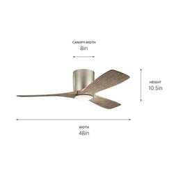 Volos 48" 3 Blade Hugger Indoor Ceiling Fan - Wall Control Included - tcgwgahdgk21wxz394x5_x500.jpg