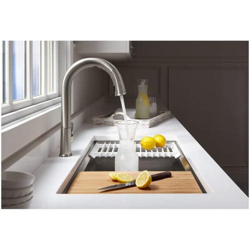 Prolific 29" Undermount Stainless Steel Single Basin Kitchen Sink with SilentShield Technology, Bamboo Cutting Board, 2 Multipurpose Racks, Colander, and Washbin - th9prskdjx8rycn4tywd_x500.jpg