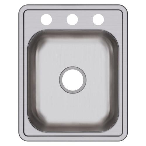 Dayton® Single Bowl Bar Sink, Top Mount, ADA, 14 x 21-1/4 in, 6-3/8 in Bowl Depth, 3-Hole, 22 ga Satin Steel, Stainless - tpno3g2cj6wuri0qv5a3_x500.jpg