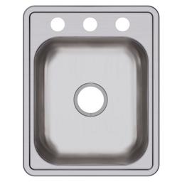 Dayton® Single Bowl Bar Sink, Top Mount, ADA, 14 x 21-1/4 in, 6-3/8 in Bowl Depth, 3-Hole, 22 ga Satin Steel, Stainless - tpno3g2cj6wuri0qv5a3_x500.jpg