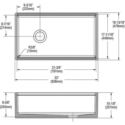 Single Bowl Kitchen Sink, Apron Mount, 33 x 18-13/16 in, 9-5/8 in Bowl Depth, Fireclay, White - tpo1xxojdkjkqj0y767l_x500.jpg