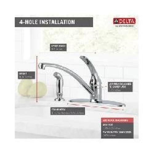 Foundations® Kitchen Faucet, Deck Mount, ADA, 1 Lever Handle, 4-Hole, Chrome - tvw6ha957bdcv7pee4uk_x500.jpg