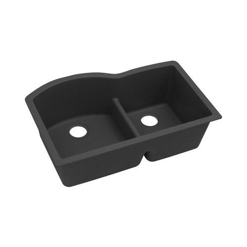 Classic® Double Bowl Kitchen Sink, Under Mount, 33 x 22 in, 10 in Bowl Depth, Quartz, Black - tvwc9749lutmtnxstn0z_x500.jpg