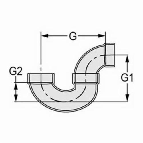 P-Trap, 2 in, Hub, DWV, PVC - u8857o4g2ywr39uq7fca_x500.jpg