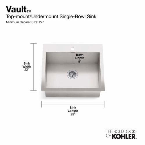 Vault 25" Single Basin Top-Mount/Under-Mount 18-Gauge Stainless Steel Kitchen Sink with SilentShield - ucpu8jtbbe2gwzbqnac8_x500.jpg