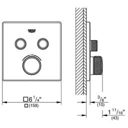 Grohtherm Two Function Thermostatic Valve Trim Only with Triple Knob / Push Button Handles, Integrated Diverter, and Volume Control - Less Rough In - ug8gazrbnndx2vv3nwdy_x500.jpg