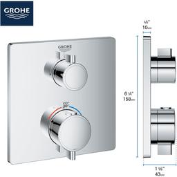 Grohtherm Thermostatic Valve Trim Only with Dual Lever Handles and Volume Control - Less Rough In - ulnoqbsbwtuonyyd7bif_x500.jpg