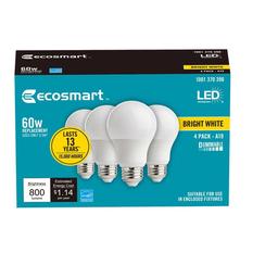 EcoSmart 60-Watt Equivalent A19 Dimmable Energy Star LED Light Bulb in Bright White (8-Pack) - uoicwqiygz44dnlv1zan_x500.jpg