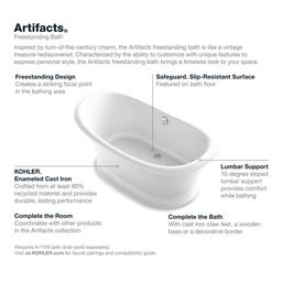 Artifacts 67" Free Standing Cast Iron Soaking Tub with Center Drain and Overflow - Claw Feet Sold Separately - uragpew5zeem7l0tsvul_x500.jpg