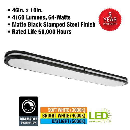 46 in. x 10 in. Matte Black Orbit LED Flush Mount Ceiling Light 4160 Lumens 3000K 4000K 5000K Dimmbable - vecfnhxozrrsna366nrr_x500.jpg