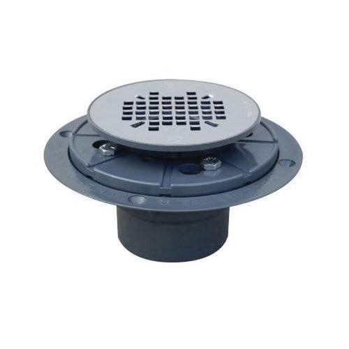 Shower Pan Drain With Plastic Rim, 2 in, Hub, 4-3/8 in, Grid, PVC Drain, Stainless Steel - vfdjcugdisvbk3x0hixf_x500.jpg