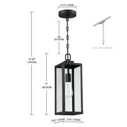 1-Light Matte Black Outdoor/Indoor Pendant Light with Clear Glass Shade - vguwdu2ws05wv2n7hvjy_x500.jpg