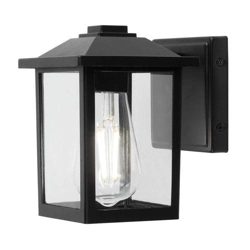 1-Light 7 in. Black Hardwired Classic Outdoor Wall Light Lantern Sconce with Clear Glass - vhlzloirkoggo4qckdv2_x500.jpg