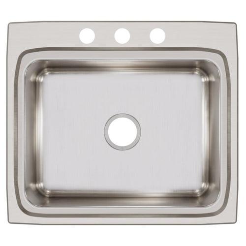 Lustertone™ Classic Single Bowl Kitchen Sink, Top Mount, 25 x 22 in, 7-3/4 in Bowl Depth, 3-Hole, 18 ga Lustrous Satin Steel, Stainless - vkuw6upz3yuhwwlhrwrb_x500.jpg