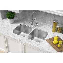 Double Bowl Kitchen Sink, Under Mount, 32 x 18-1/2 in, 8 in Bowl Depth, 18 ga Satin Steel, Stainless - vn9lqyqwuckrrtybhuyy_x500.jpg