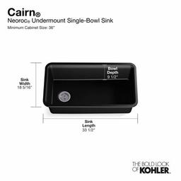 Cairn 33-1/2" Undermount Single Bowl Neoroc Granite Composite Kitchen Sink with Bottom Sink Rack - vzcvcxvn2tssuaj0ac29_x500.jpg