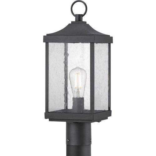 Park Court 1-Light Textured Black Traditional Outdoor Post Lantern with Clear Seeded Glass - wkjcal4dqv6yf7qozsrx_x500.jpg