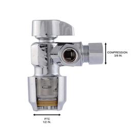 Max 1/2 in. Push-to-Connect x 3/8 in. O.D. Compression x 3/8 in. O.D. Compression Quarter-Turn Angle Dual Stop Valve - wmlzlg3aluavutrntim2_x500.jpg