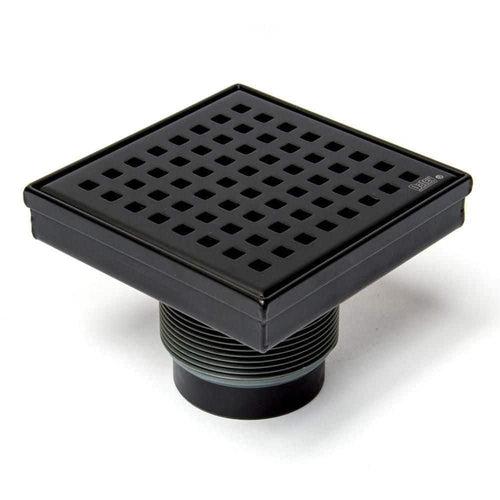 Designline 4 in. x 4 in. Stainless Steel Square Shower Drain with Square Pattern Drain Cover in Matte Black - wnyjqpeq4l9eiwdgez55_x500.jpg