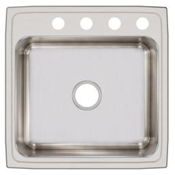 Lustertone™ Classic Single Bowl Kitchen Sink, Top Mount, 22 x 22 in, 7-1/2 in Bowl Depth, 4-Hole, 18 ga Lustrous Satin Steel, Stainless - wolyvw1b0ey7hhi4a4oz_x500.jpg