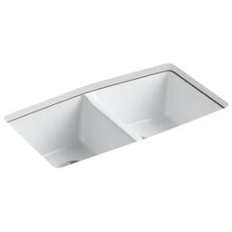 Brookfield™ Double Bowl Kitchen Sink, Under Mount, 33 x 22 in, 9 in Bowl Depth, 5-Hole, Cast Iron, White - wxdnv3dvsncac9vyfiaw_800x500@2x.jpg