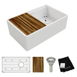 Single Bowl Kitchen Sink, Apron Mount, 30 x 18-13/16 in, 9-5/8 in Bowl Depth, Fireclay, White - xhnynfe0mfcxy13gr903_800x500@2x.jpg