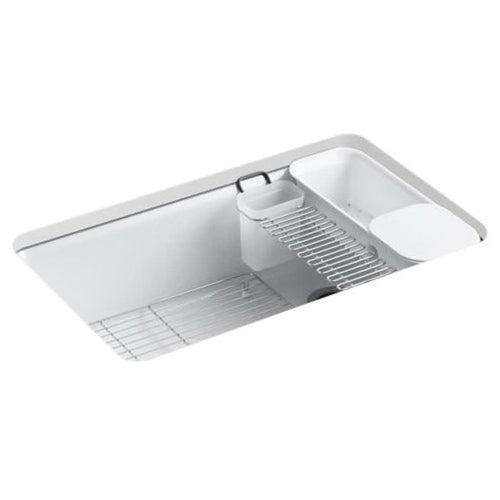 Riverby® Single Bowl Kitchen Sink, Under Mount, 33 x 22 in, 9-5/8 in Bowl Depth, 5-Hole, Cast Iron, White - xjex9zqmgpzyzvjp2xzc_x500.jpg