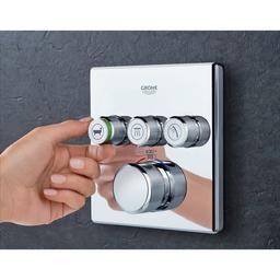 Grohtherm Three Function Thermostatic Valve Trim Only with Four Knob / Push Button Handles, Integrated Diverter, and Volume Control - Less Rough In - xjlbzfhdfghialh9hfcn_x500.jpg