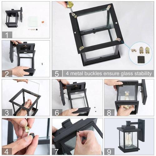 LNC Square 1-Light Black Outdoor Wall Lantern Sconce with Clear Glass Shade, Modern Exterior Wall Light for Patio Garden - xk6af5dyk38kayptueez_x500.jpg