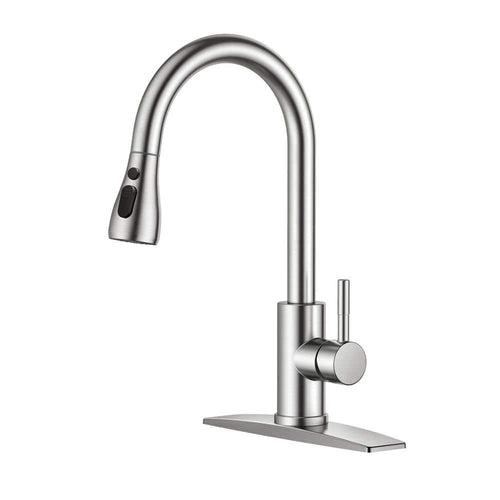 Single-Handle Pull Down Sprayer Kitchen Faucet with Deck Plate in Brushed Nickel - xu5weic30frznfw3zswq_x500.jpg