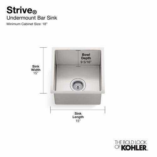 Strive 15" Single Basin Undermount 16-Gauge Stainless Steel Kitchen Sink with SilentShield with Basin Rack - xuxqq3xjrbd5ixdjnpkt_x500.jpg