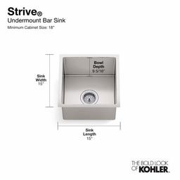 Strive 15" Single Basin Undermount 16-Gauge Stainless Steel Kitchen Sink with SilentShield with Basin Rack - xuxqq3xjrbd5ixdjnpkt_x500.jpg