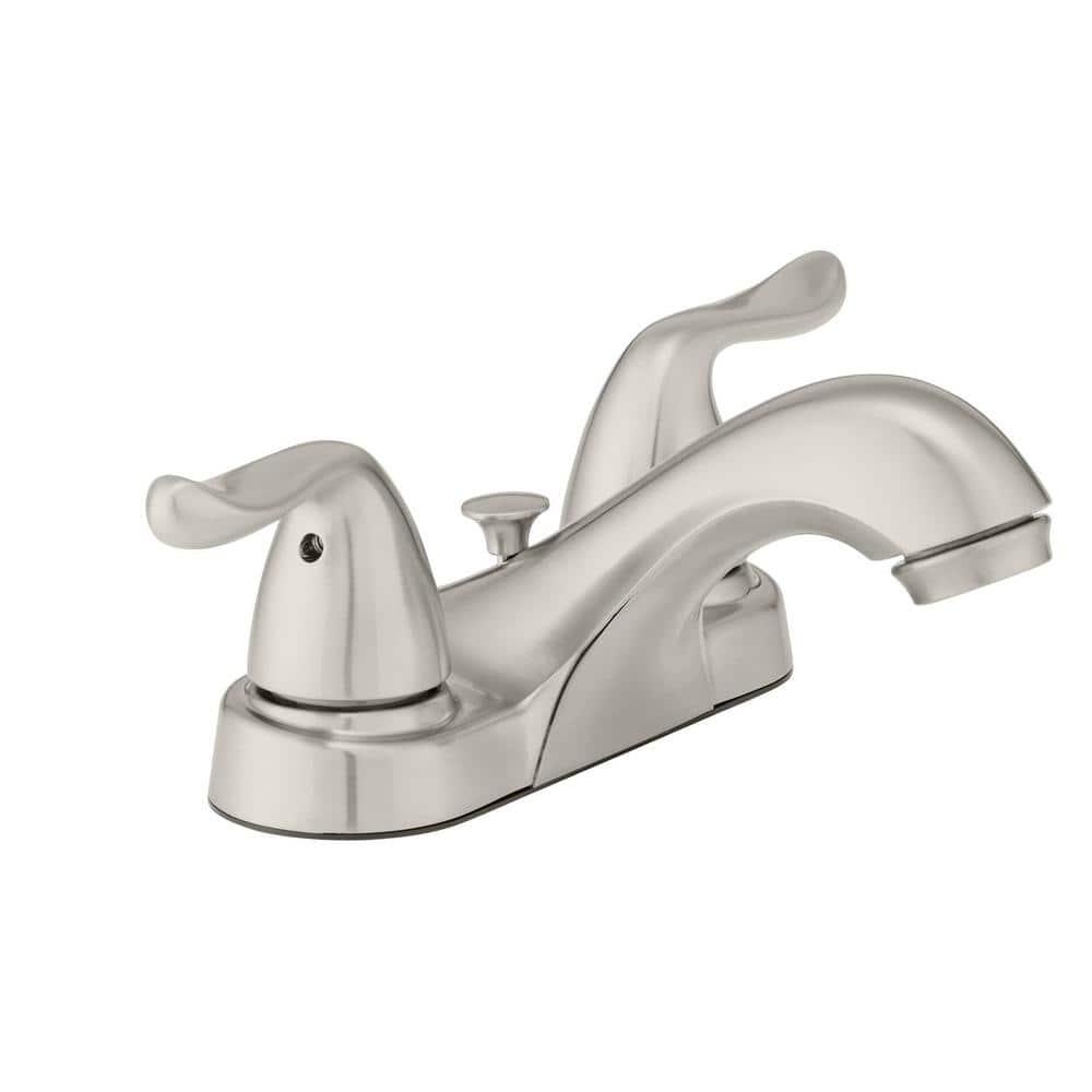 Glacier Bay Constructor 4 in. Centerset 2-Handle Low-Arc Bathroom Faucet in Brushed Nickel - xy38iywryj4mribhvsih_800x500@2x.jpg