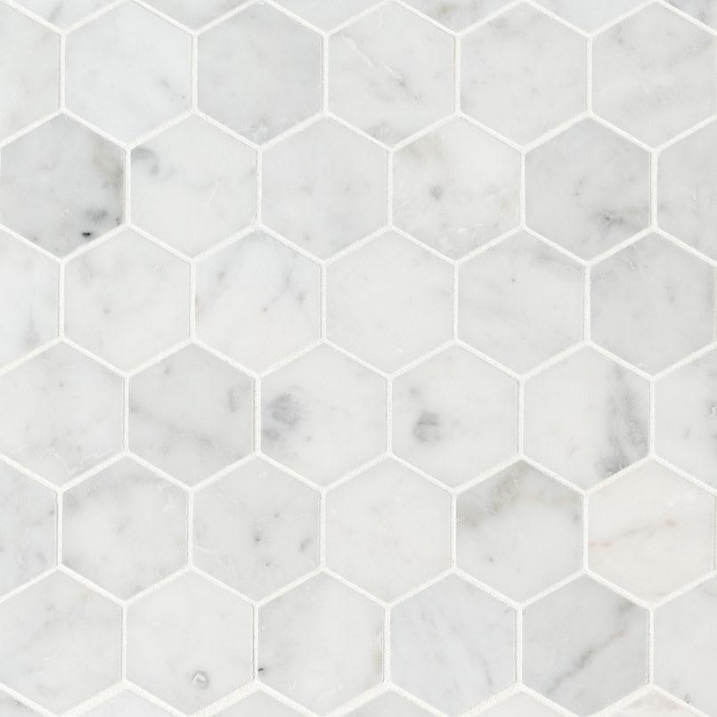 Carrara White Honed 2" Hexagon Mosaic Tile - xym2qfbwozpk0zpbdcac_800x500@2x.jpg