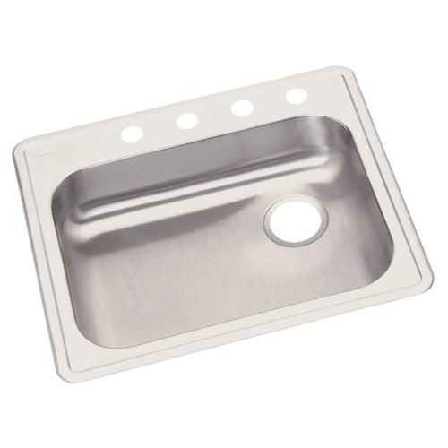 Dayton® Single Bowl Kitchen Sink, Top Mount, ADA, 25 x 21-1/4 in, 5-1/4 in Bowl Depth, 4-Hole, 22 ga Brushed Satin Steel, Stainless - y5o3rguip3rhyygmiggg_x500.jpg