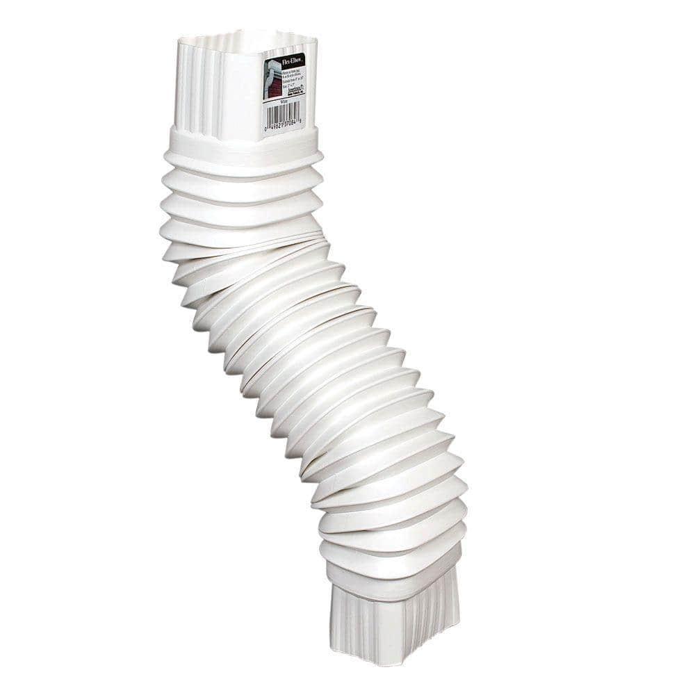 Flex-Elbow 2 in. x 3 in. White Vinyl Downspout Elbow - y6paejnyvm1lkfkhtnai_800x500@2x.jpg