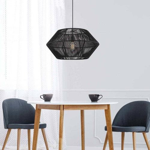 Terra 1-Light Matte Black Chandelier with Natural Twine Shade and Designer Black Cloth Hanging Cord - y9m9morm5dtqoi5fhrco_x500.jpg