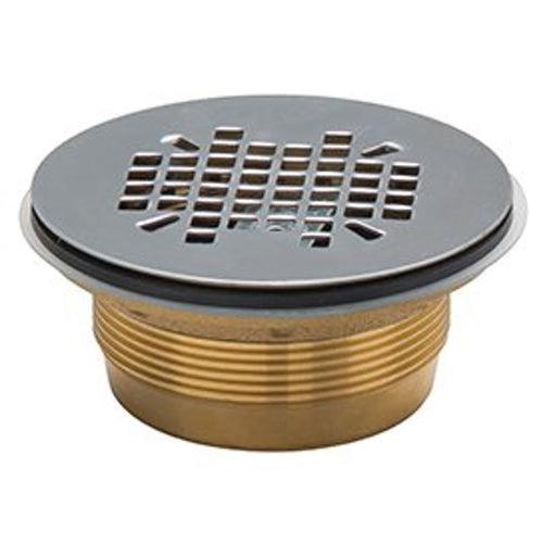 Shower Module Drain, 2 in, No Caulk, 4-1/4 in, Grid, Cast Brass Drain, Stainless Steel - yelv1mwbd57uekyjdw1q_x500.jpg