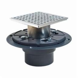 Shower Pan Drain With Ring and Strainer, 2 in, Hub, 4-1/4 in, Grid, PVC Drain, Polished Chrome - yfnstypnylnbudaqapc2_x500.jpg