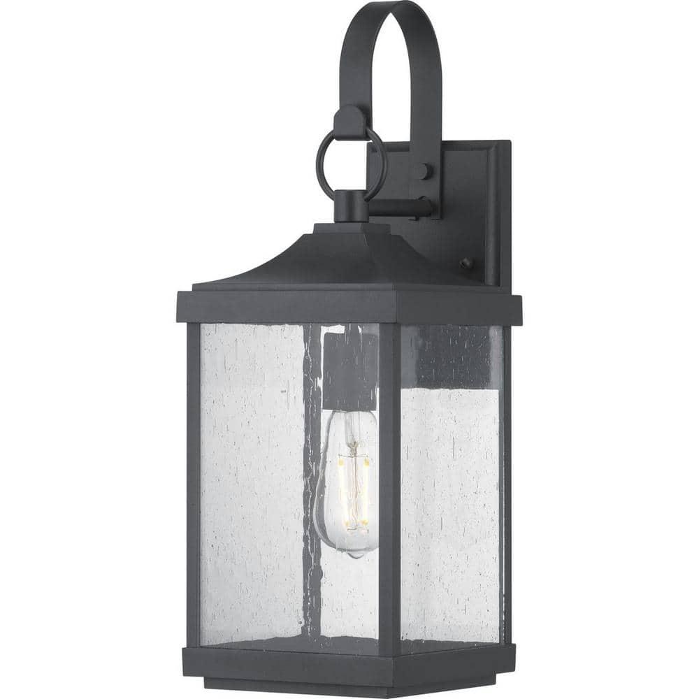 Park Court 19 in. 1-Light Textured Black Traditional Outdoor Wall Lantern with Clear Seeded Glass - ynraddoj2ryjebzpvhgc_800x500@2x.jpg