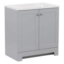 30 in. W x 19 in. D x 33 in. H Single Sink Freestanding Bath Vanity in Pearl Gray with White Cultured Marble Top - ypr9pghqzlomcekbzeho_x500.jpg