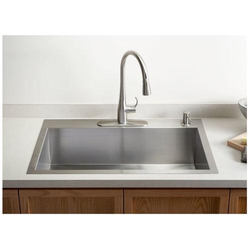 Vault 33" Single Basin Drop-In / Under-Mount 18-Gauge Stainless Steel Kitchen Sink with SilentShield - Basin Rack Included - ypuebbvmxnoeyroqcdpn_x500.jpg