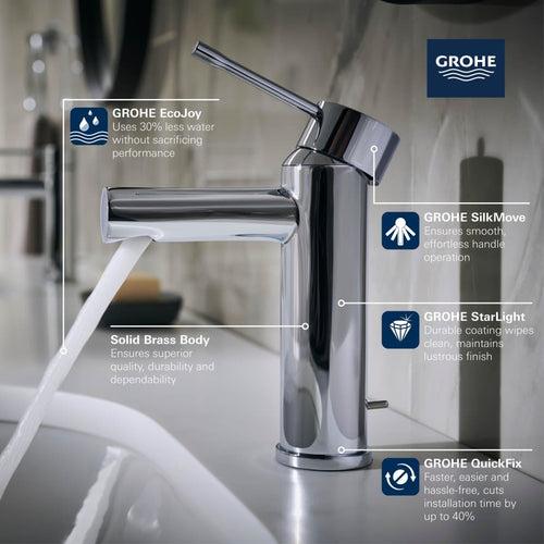 Essence 1.2 GPM Single Hole Bathroom Faucet with Pop-Up Drain Assembly, StarLight, SilkMove, and EcoJoy Technology - ywxokrsy8laa5jowpo4b_x500.jpg