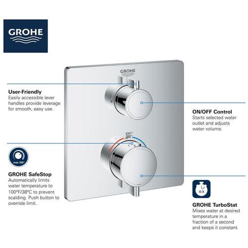 Grohtherm Thermostatic Valve Trim Only with Dual Lever Handles and Volume Control - Less Rough In - z6l2d4bezgu1s582qiu9_x500.jpg