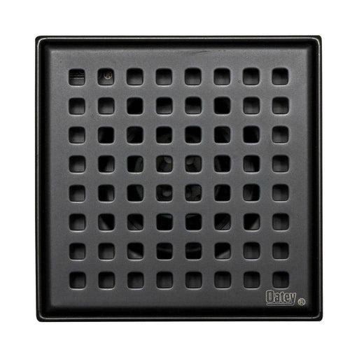 Designline 4 in. x 4 in. Stainless Steel Square Shower Drain with Square Pattern Drain Cover in Matte Black - ze4vm3quzrh3tj1dgbhy_x500.jpg